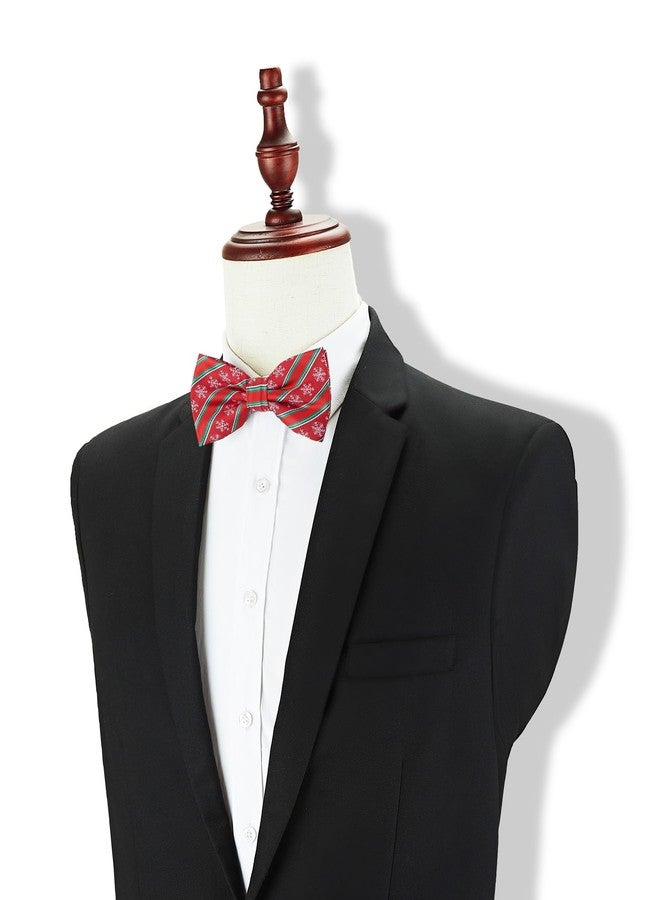 KOOELLE Christmas Bow Tie For Men - Red and Green Holiday BowTie, Christmas Snowflake BowTies - Image 2